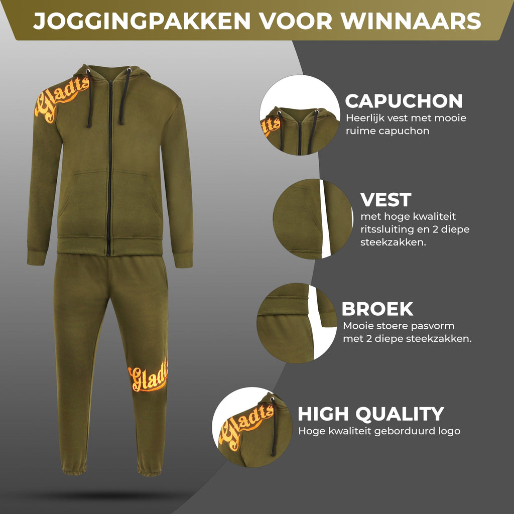 Gladts joggingspak Army Green
