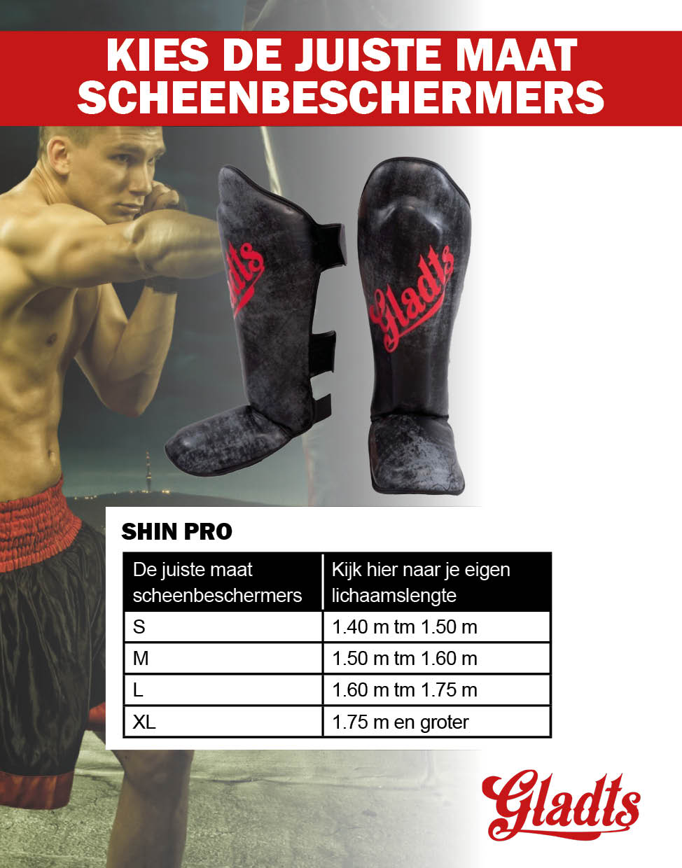 Gladts shin guard black