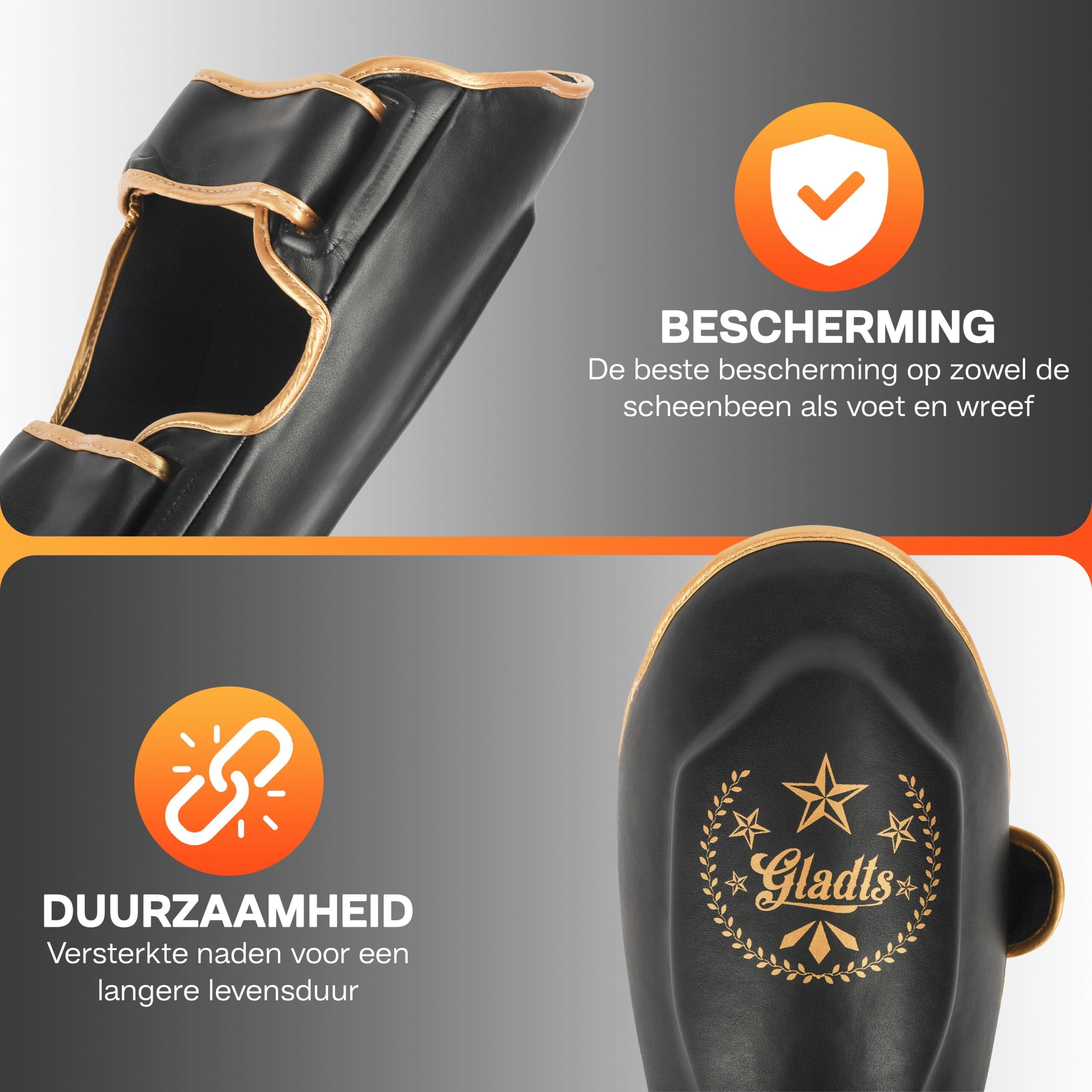 Gladts Gladiator Star Power Shin Guards Sizes M to XL