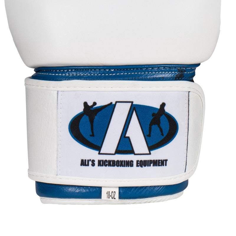 Ali’s Fightgear “Legacy” Bokshandschoenen premier leer – maat 12 oz tot en met 18 oz – Blauw / Wit