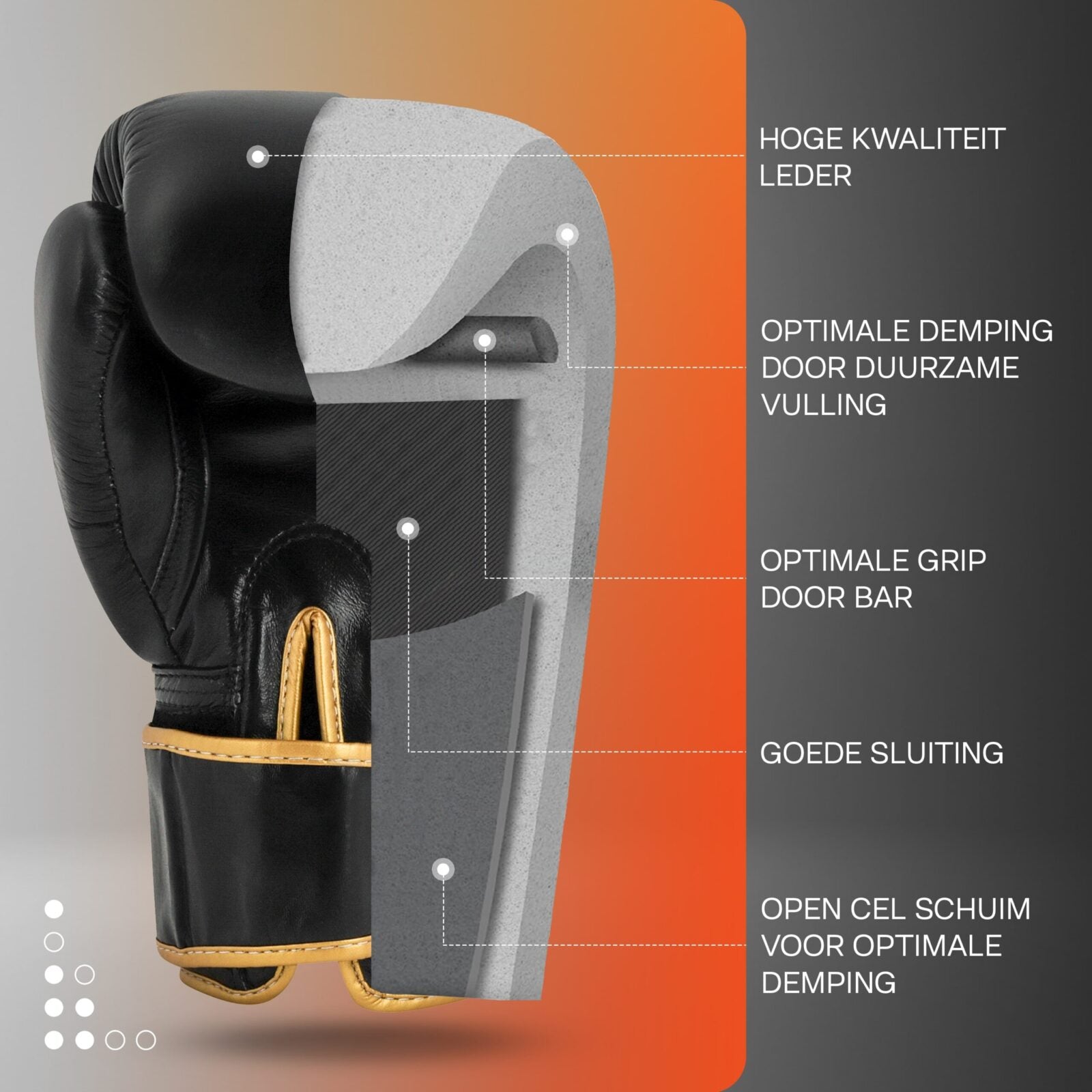 Gladts Gladiator Star Power Boxing Gloves – Premium Leather – Size 12 oz to 18 oz