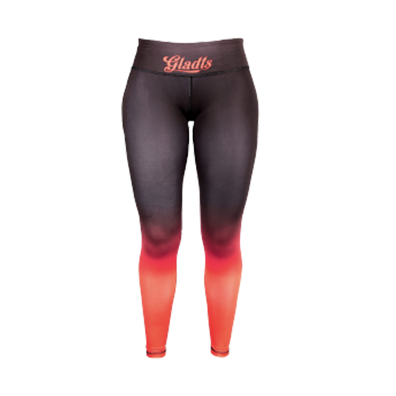 Gladts legging met top zwart met rode gradiënt maat XS tot en met XL